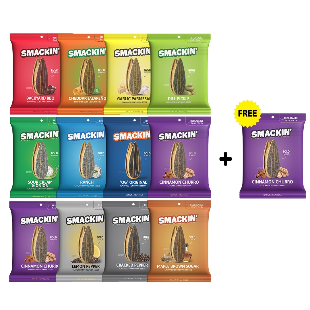 12 Bag Variety Pack + 1 FREE Large Cinnamon Churro Bag